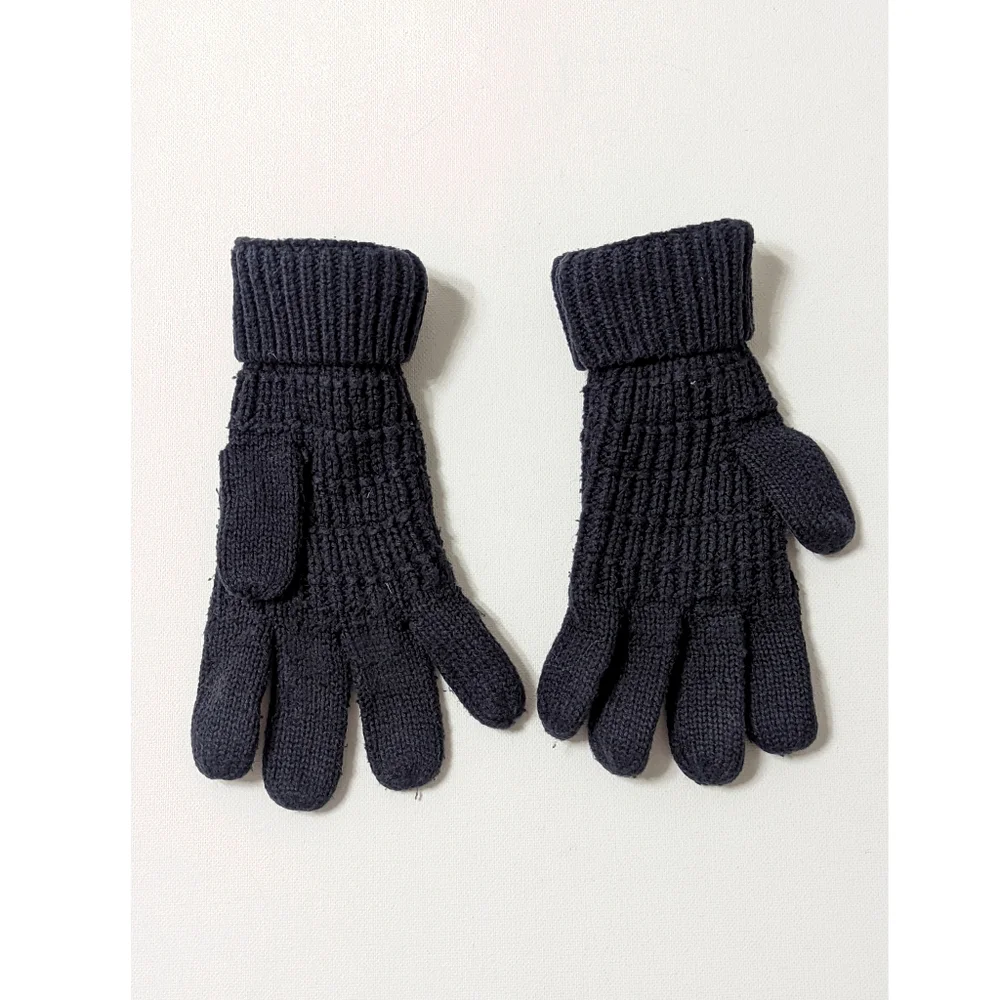 ZARA Navy Knit Gloves Size L